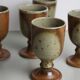 6 tasses mazagrans vintage en grès pyrité