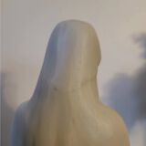 Religious statuette of the Virgin Mary in bisque porcelain