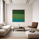 Abstract on canvas 100x100x4cm "Green Softness"