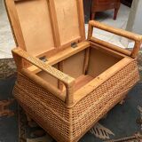 Rattan bench chest 1970-1980