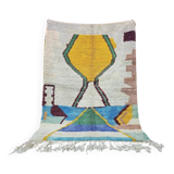 Tapis berbère décoré tissé en laine fait main traditionnelle 250cmx150cm