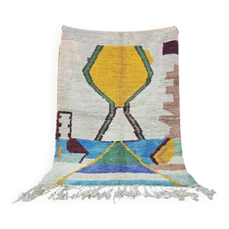 Tapis berbère décoré tissé en laine fait main traditionnelle 250cmx150cm
