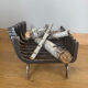 Large 19th century wrought iron log rack