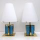 Pair of Contemporary Murano Glass and Brass Table Lamps