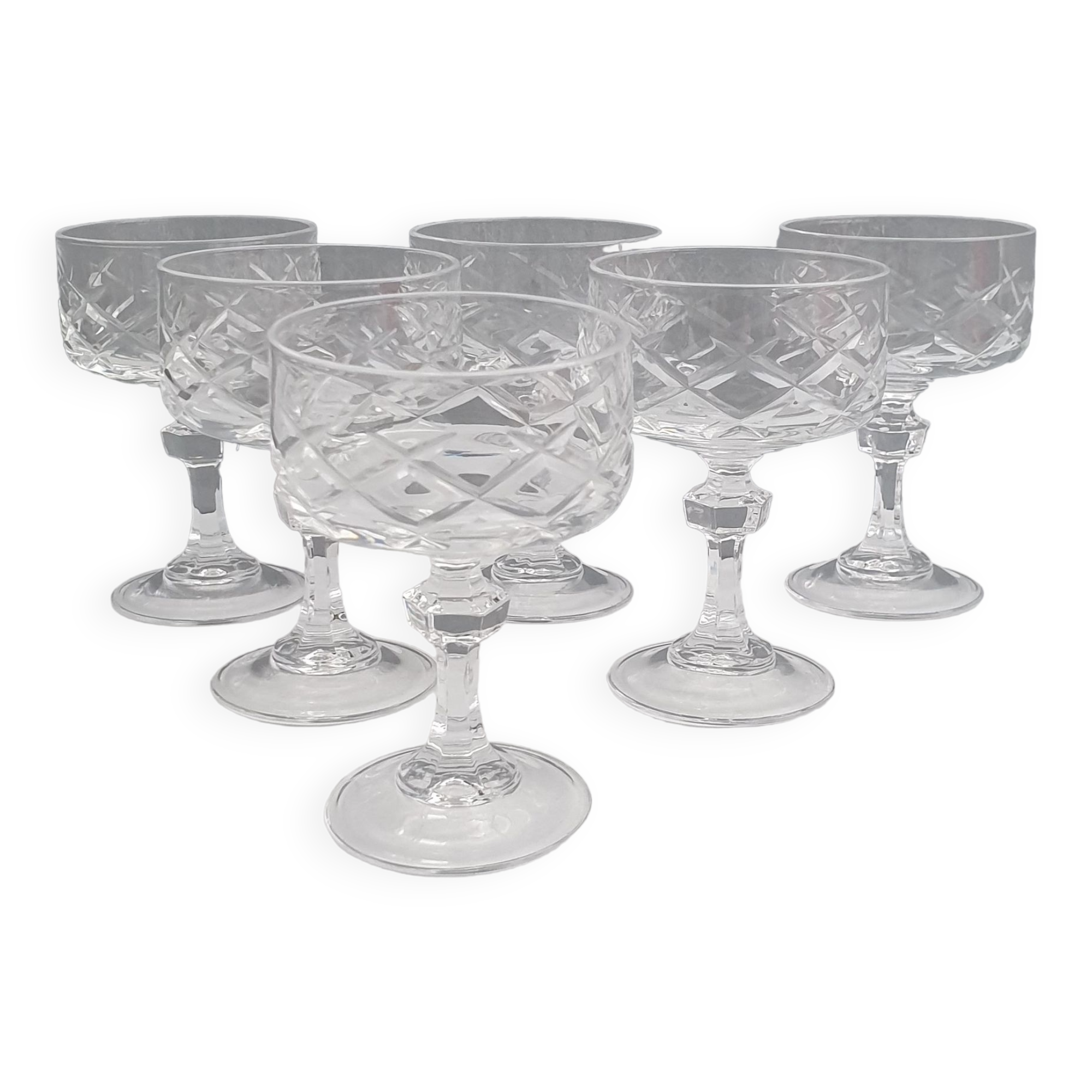6 Verres à Dessert Classique - 73mm Diamètre - Verre Transparent