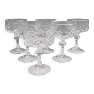 Six vintage digestive glasses