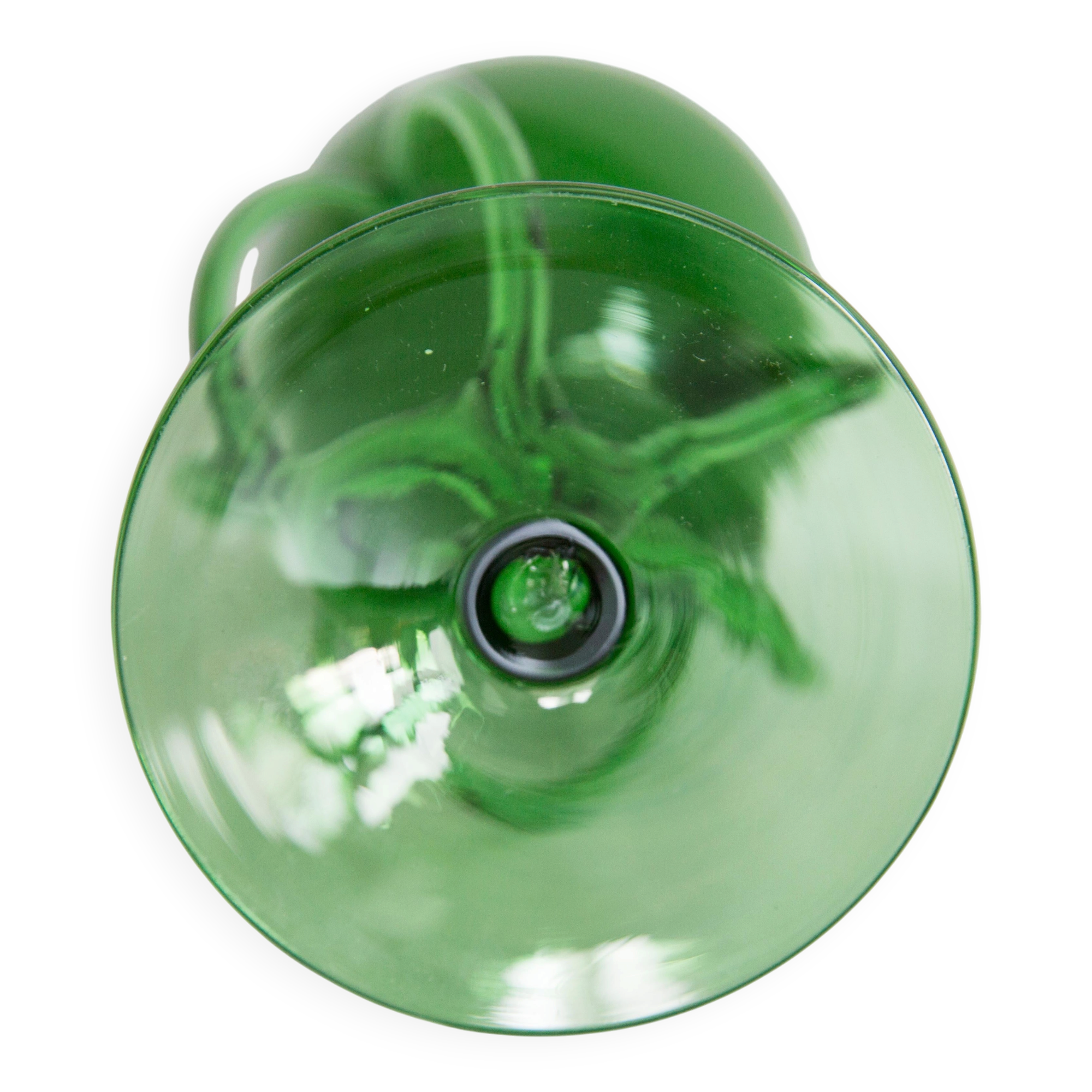 Vintage artistic green vase from the mid-century, Poland, Europe, 1970s.