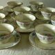 Coffee cup in limoges porcelain bernardaud floral decor