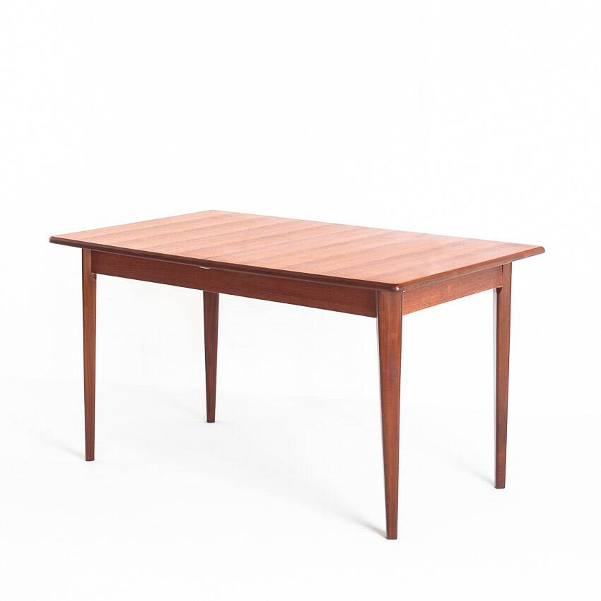 Vintage Scandinavian style table with central extension. Teak wood. France, 1960s