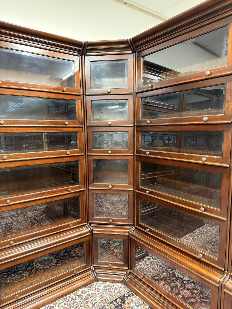 Classic English Globe Wernicke Corner Bookcase