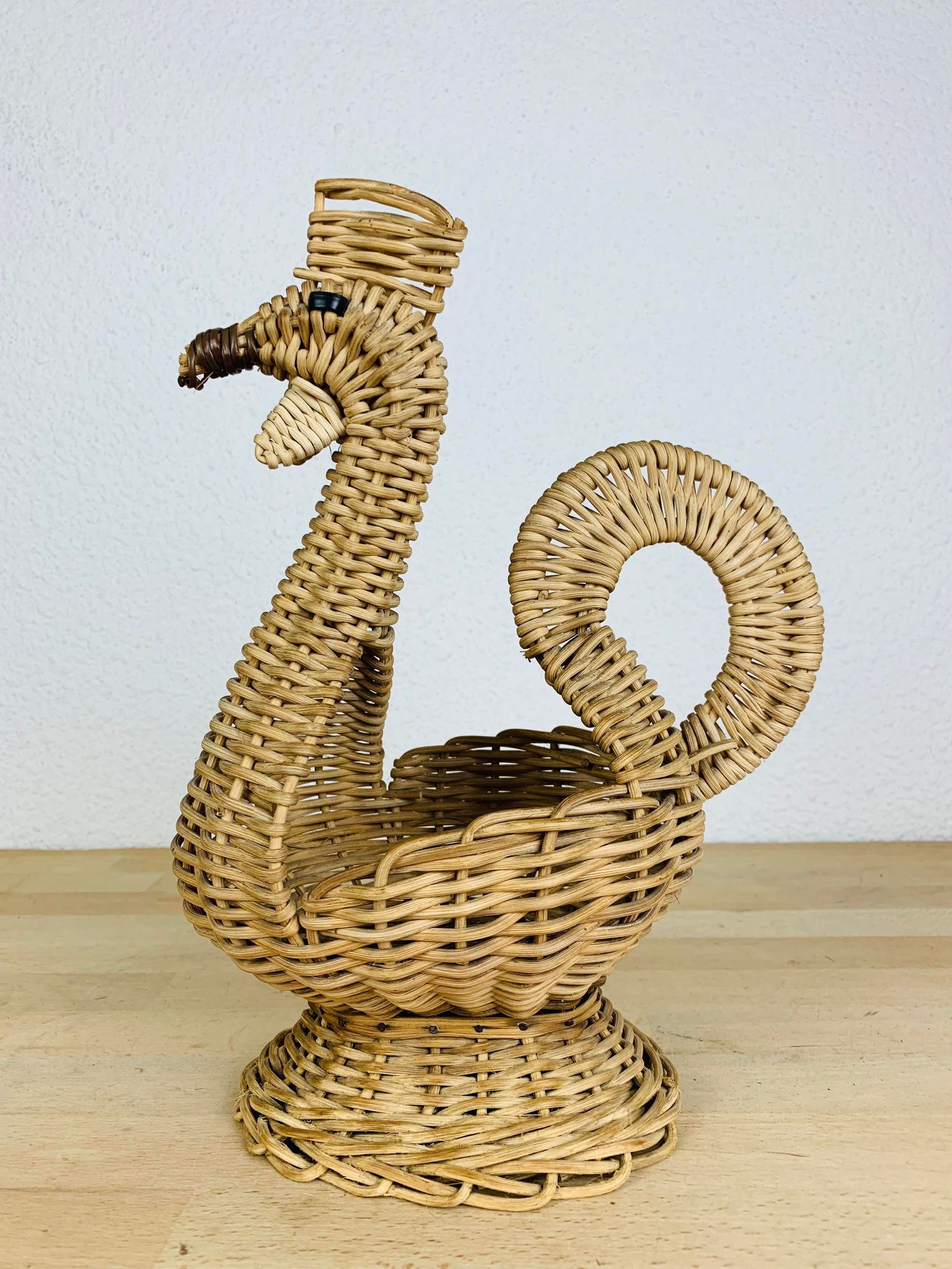 Wicker basket vintage bird of paradise