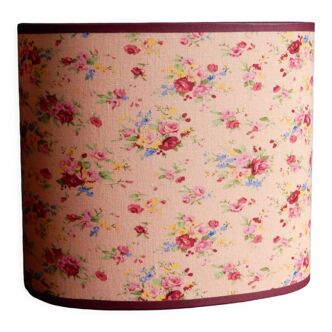 Oval lampshade in linen floral fabric in liberty style