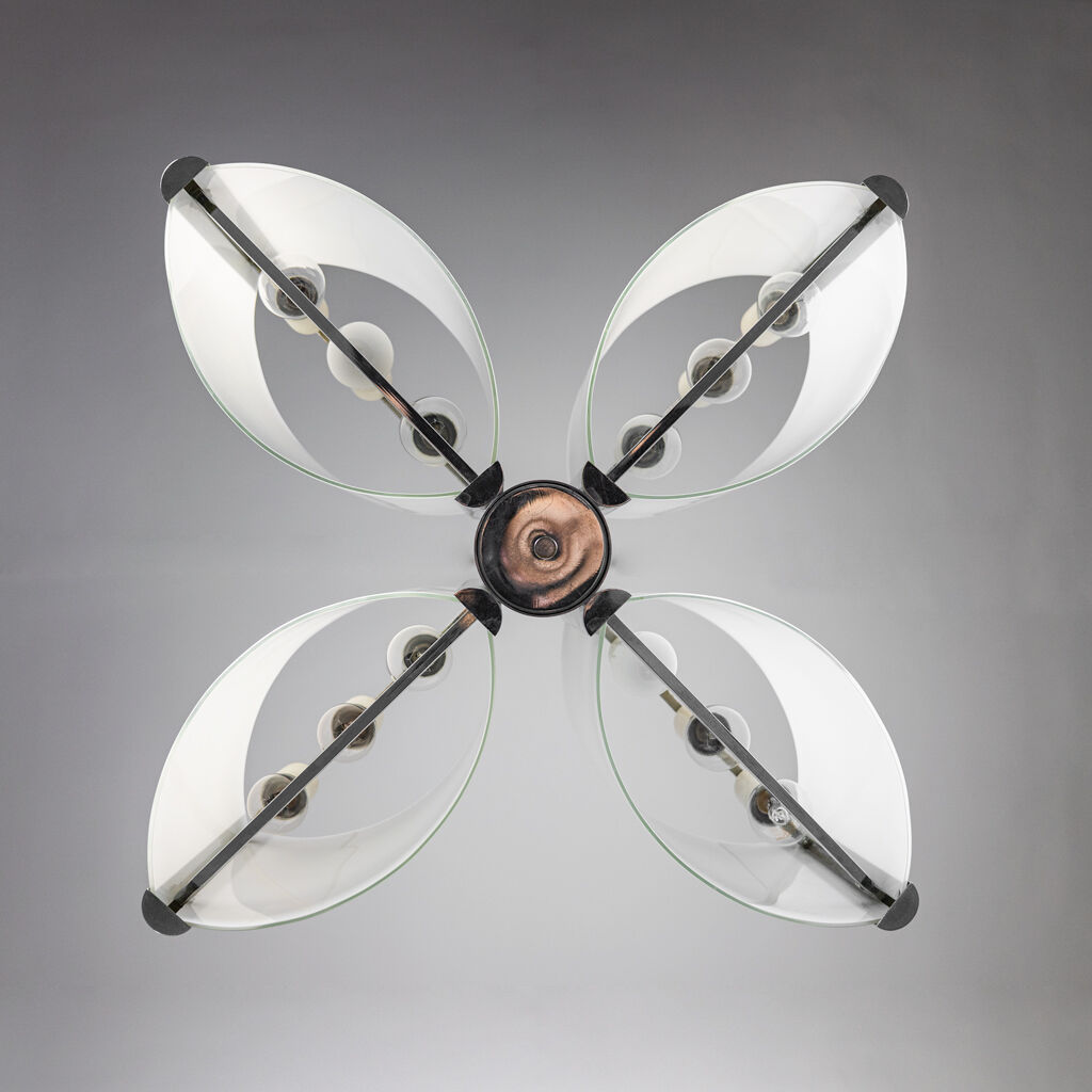 Modern vintage 12-light glass chandelier