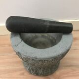 very large blue stone mortar