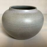 Grey blue ceramic round vase
