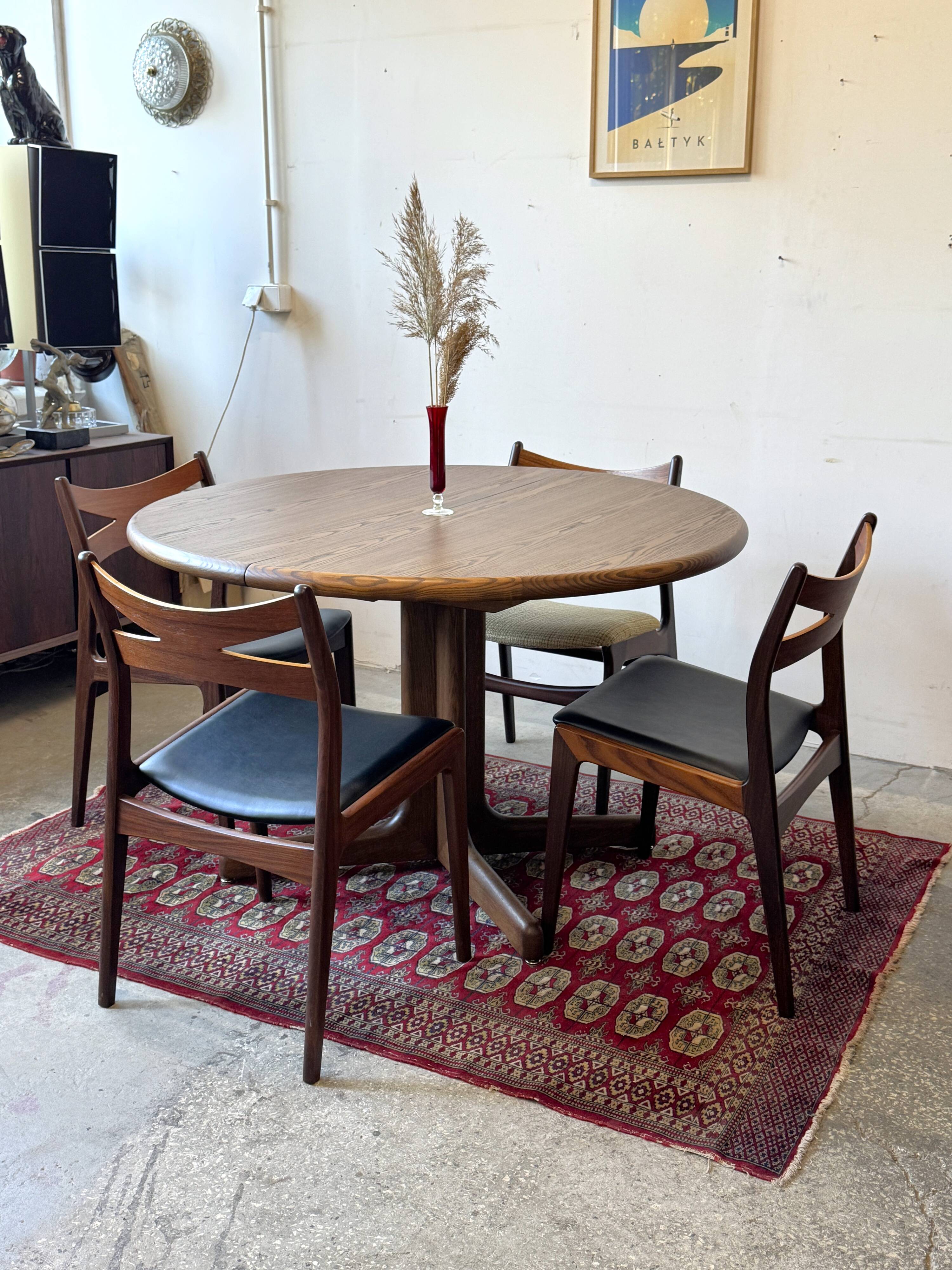 Extendable oak table, Lübke, Germany, 1960s/1970s, vintage