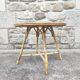 Round coffee table vintage rattan and vinyl braided straw way