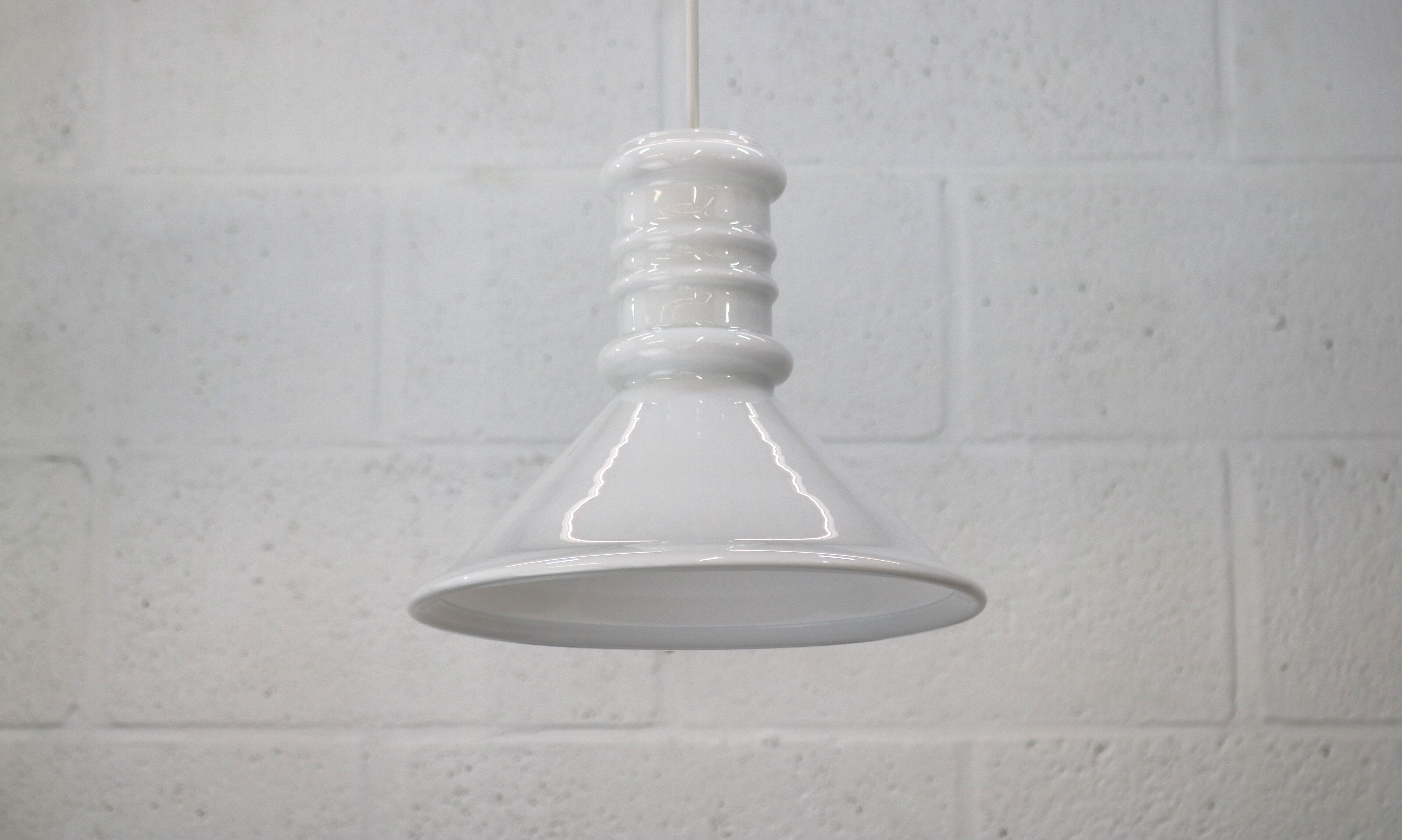 Opal glass pendant lamp designed by Sidse Werner for Holmegaard Copenhagen