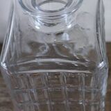 Vintage glass water carafe with rectangular vase.