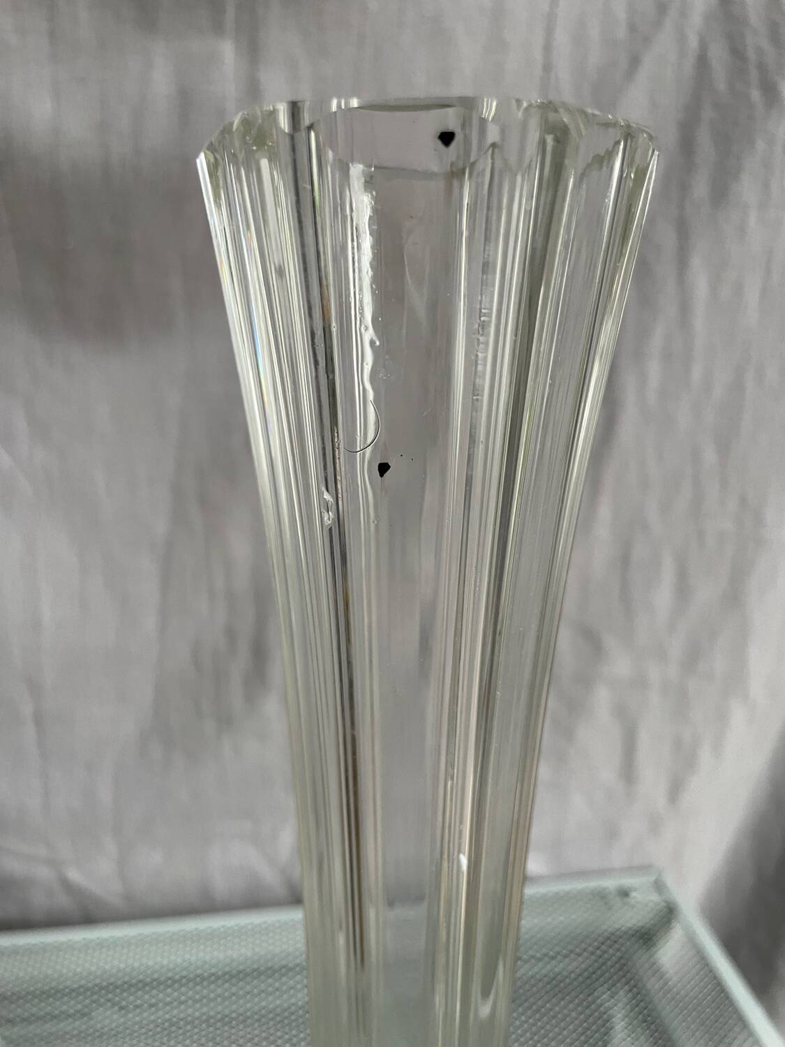 Vase, Soliflore with 6 serrated sides 20th century