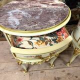 Pair of Italian lacquered wood bedside tables, early 20th century. Louis XV style