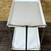 1960s 1970s Serving Cart Dinette Side Table Space Age Design Chrome White