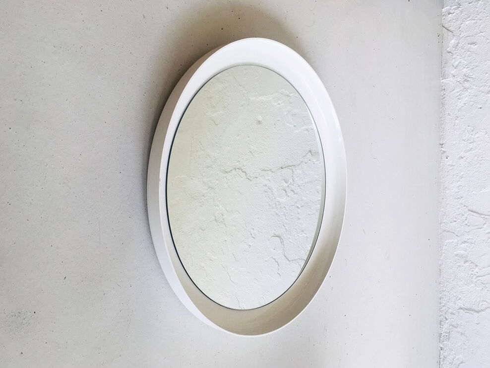 Miroir rond à cadre en plastique, années 1970