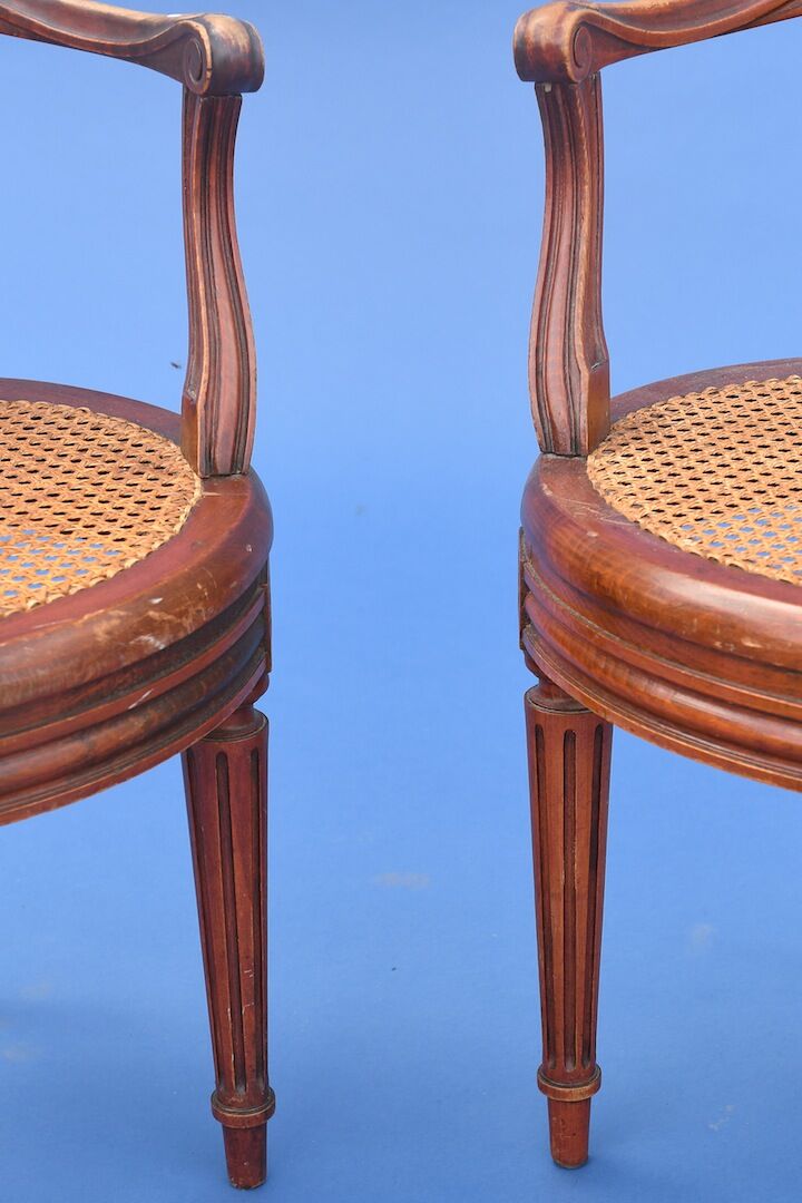 Pair of Louis XVI-style canne chairs