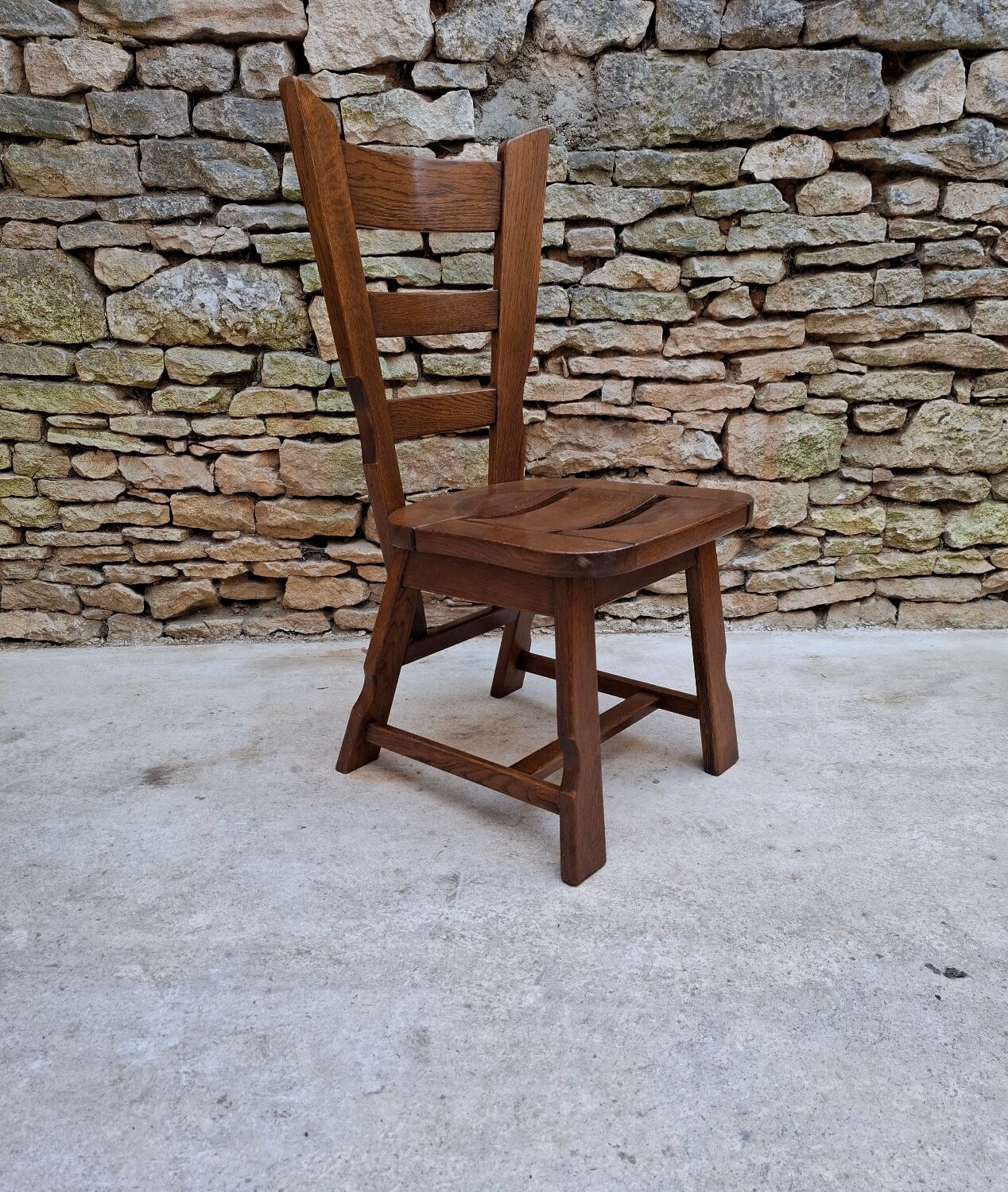 Brutalist oak chairs