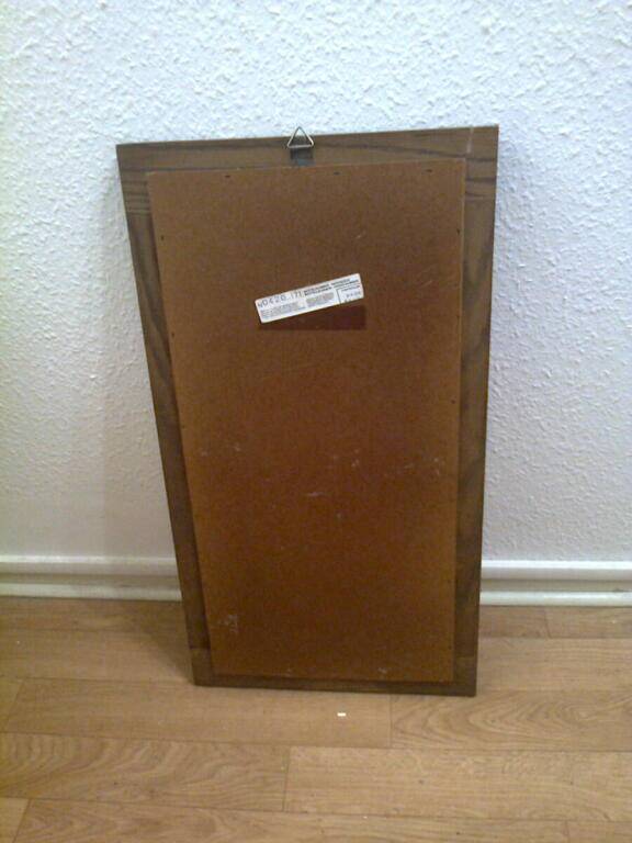 rectangular wall mirror with classic rustic brown wood frame