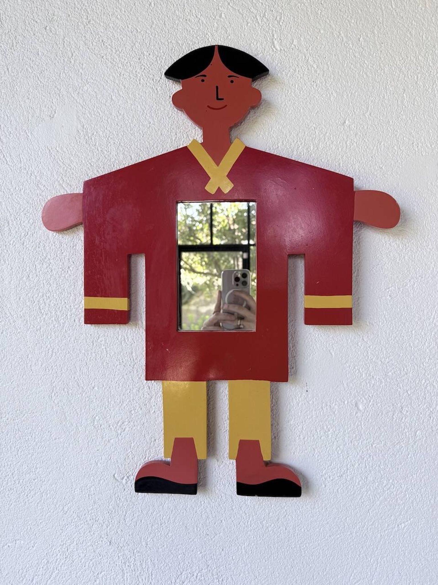 Child's character painted wooden mirror