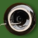 Large vintage lamp base in glazed brown ceramic