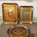 Trio of vintage Florentine trays