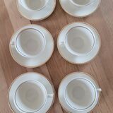 6 vintage Baudour Cerabel cups and saucers