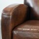 Beautifully shaped vintage sheepskin armchair with character