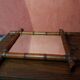 Old wooden mirror bamboo style decoration 38x45 vintage