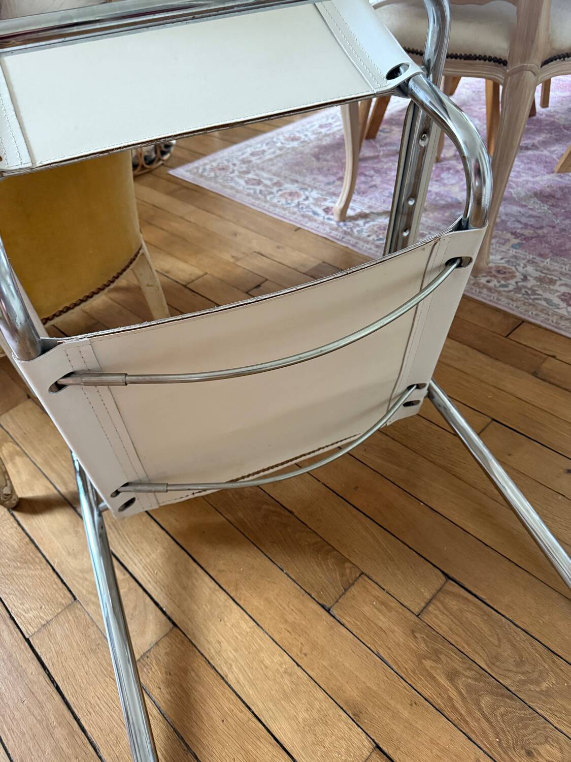 Chrome and leather chair