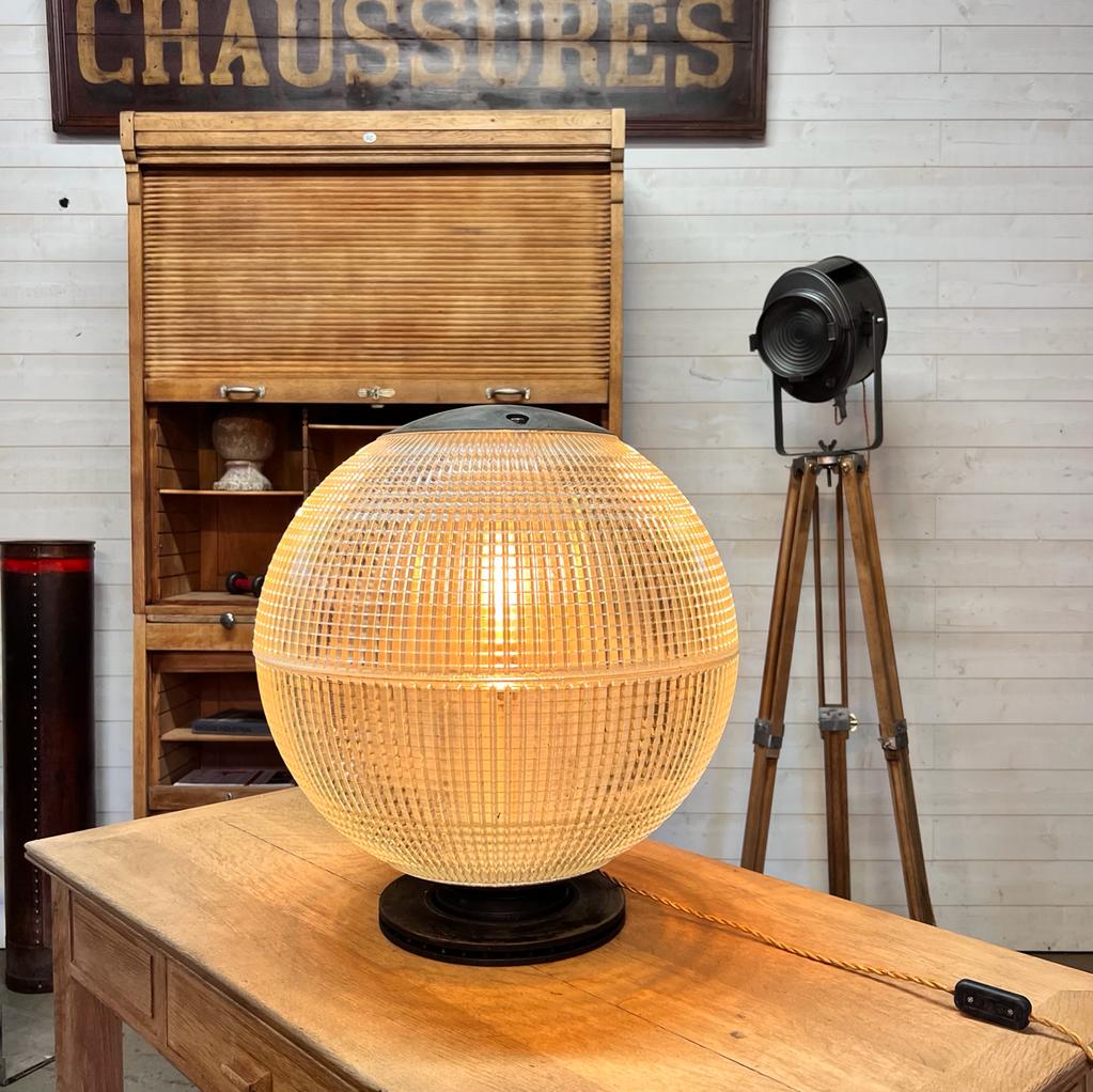 Patented Holophane glass prism ball 1950