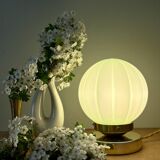 Vintage mint green opaline globe table lamp