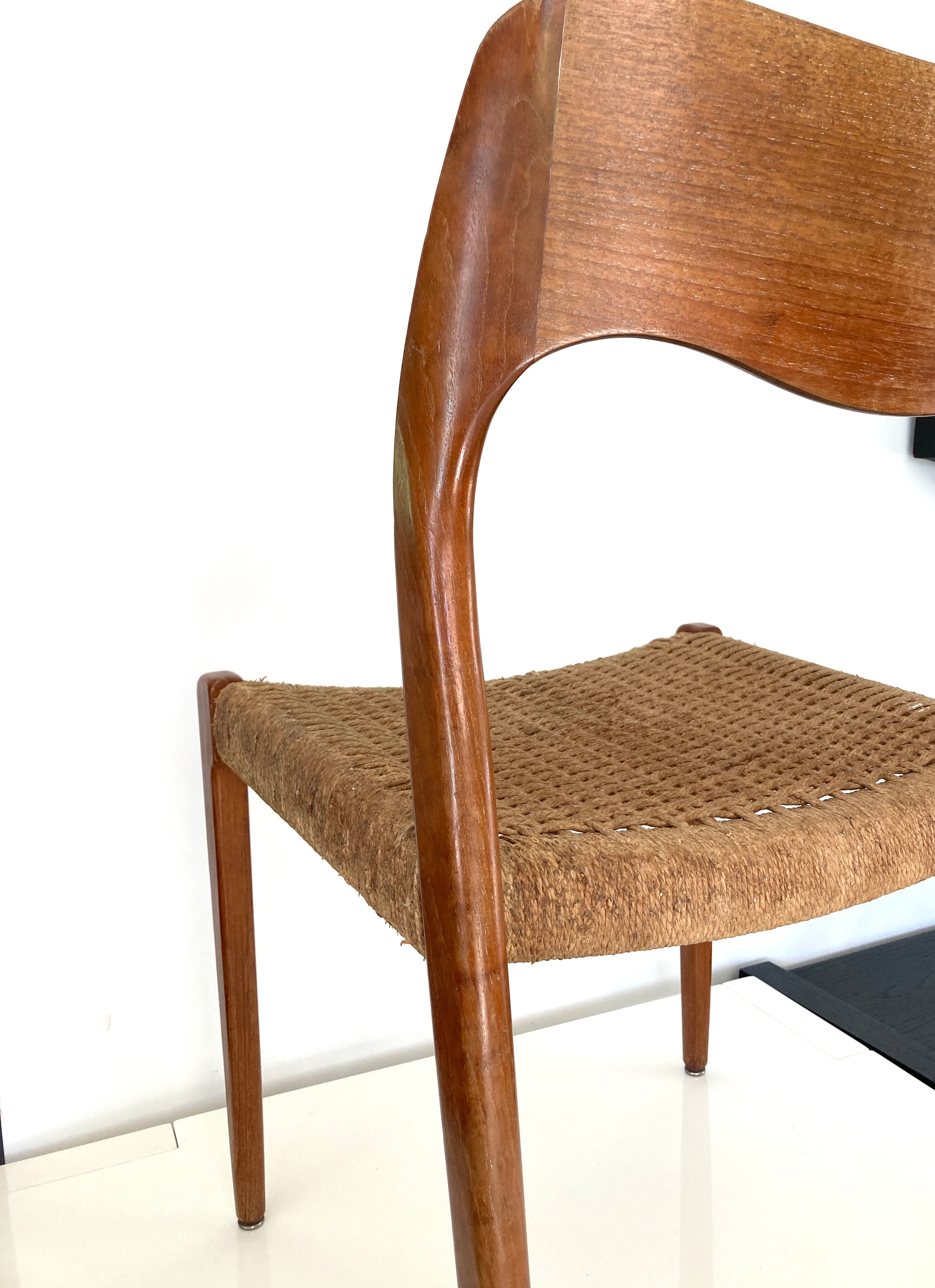 Pair of chairs model 75, by designer Niels Otto Moller (50s)