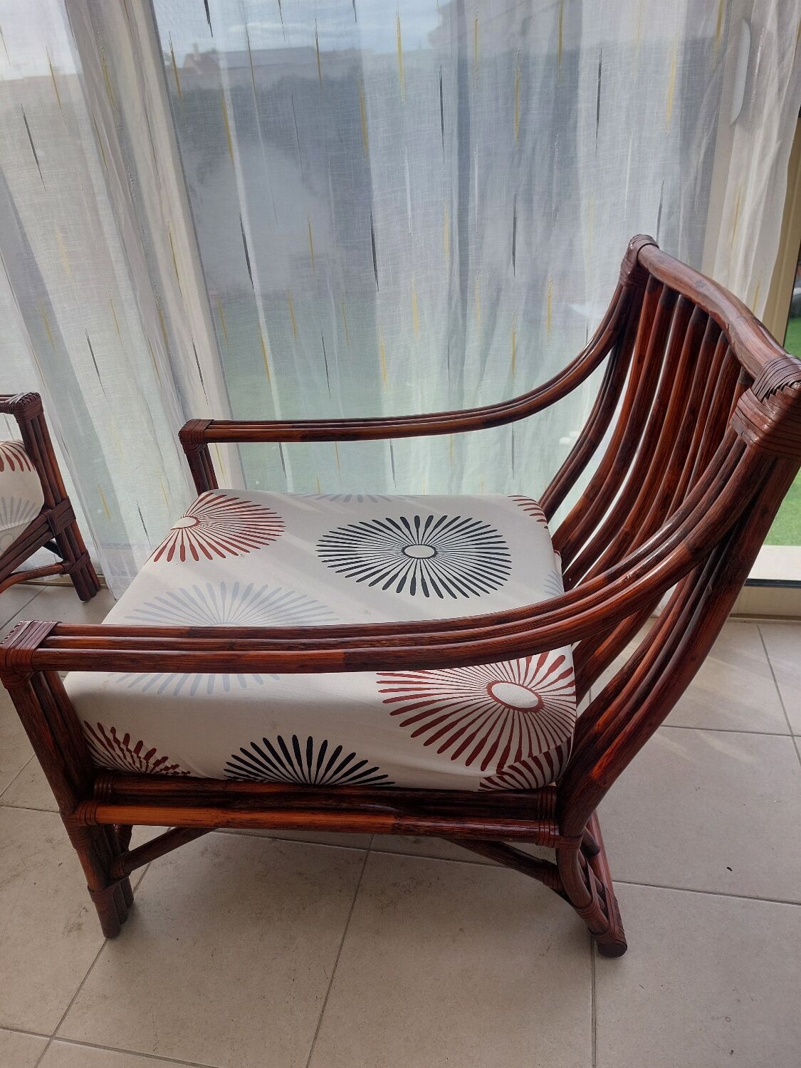 3 fauteuils Maugrion en rotin