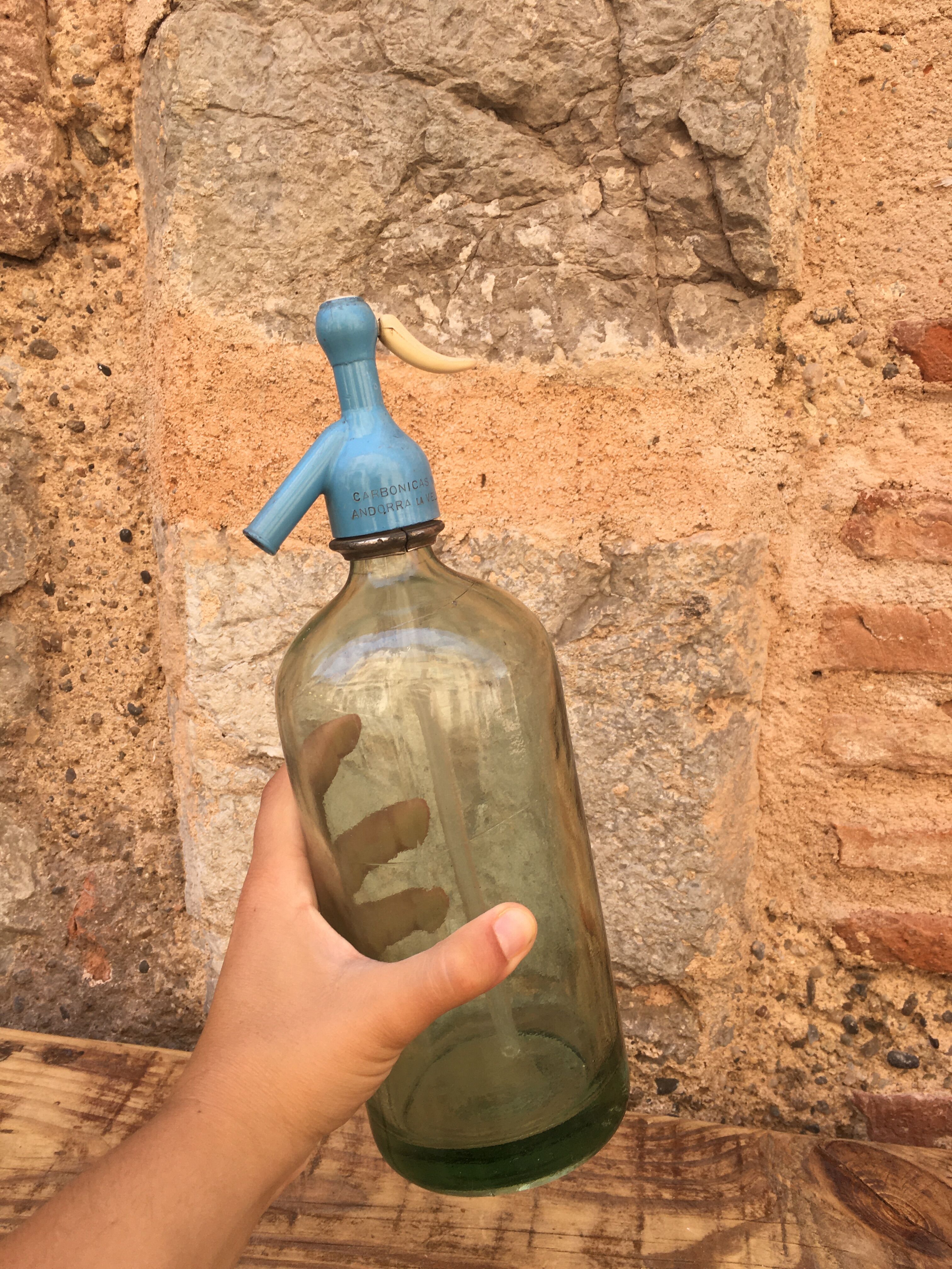 Siphon en verre bleu
