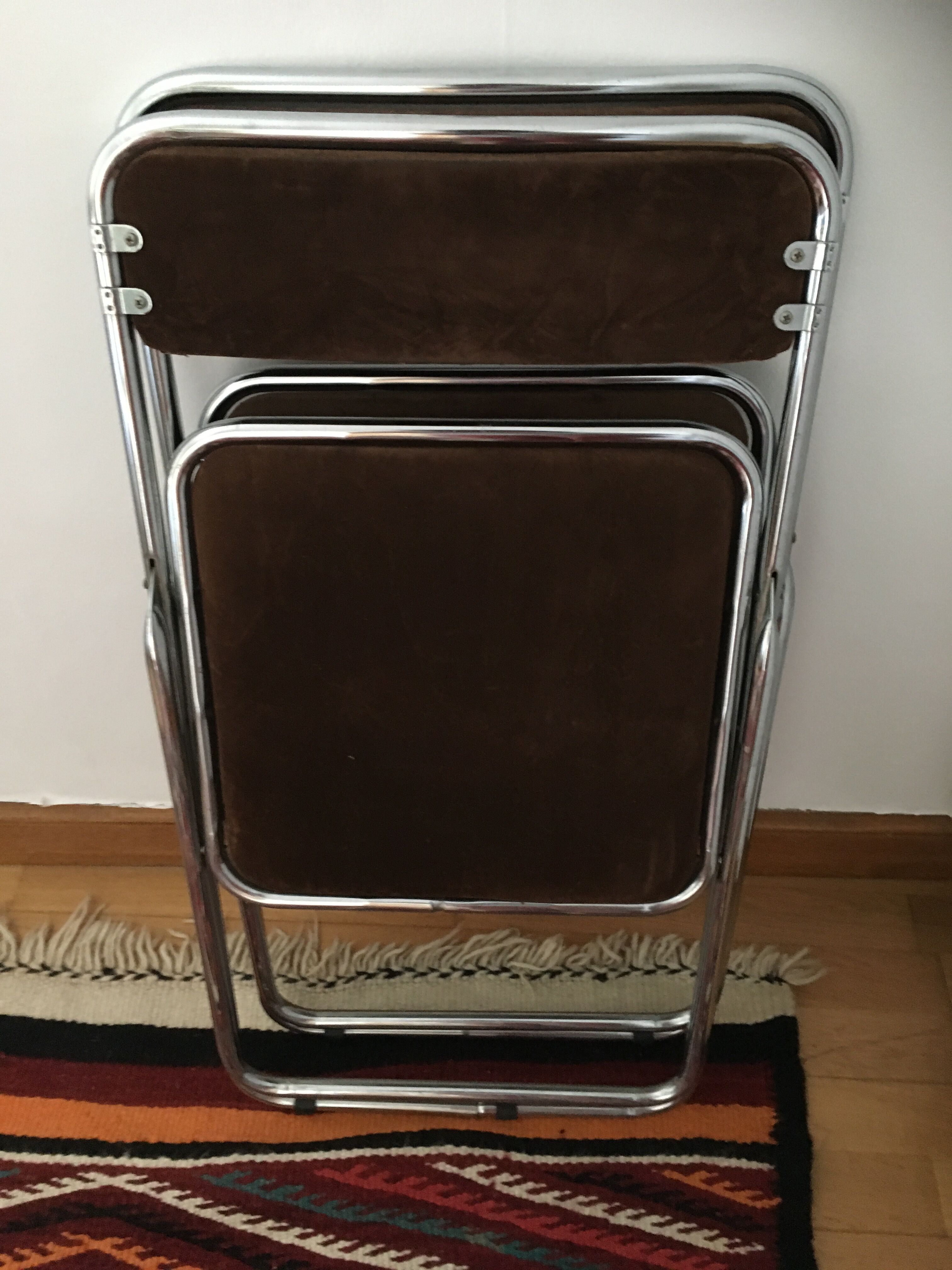 Lot de 4 chaises pliantes en velours