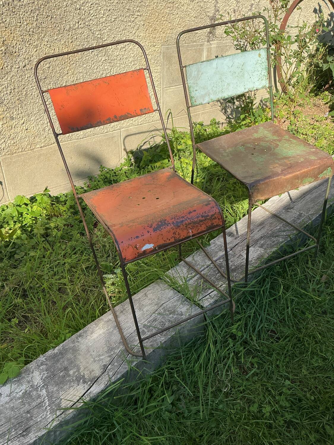Paire chaises métal
