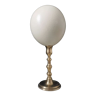 Ostrich egg, brass base early twentieth H27cm