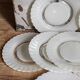 Eight Duralex dessert plates in 60s painted glass