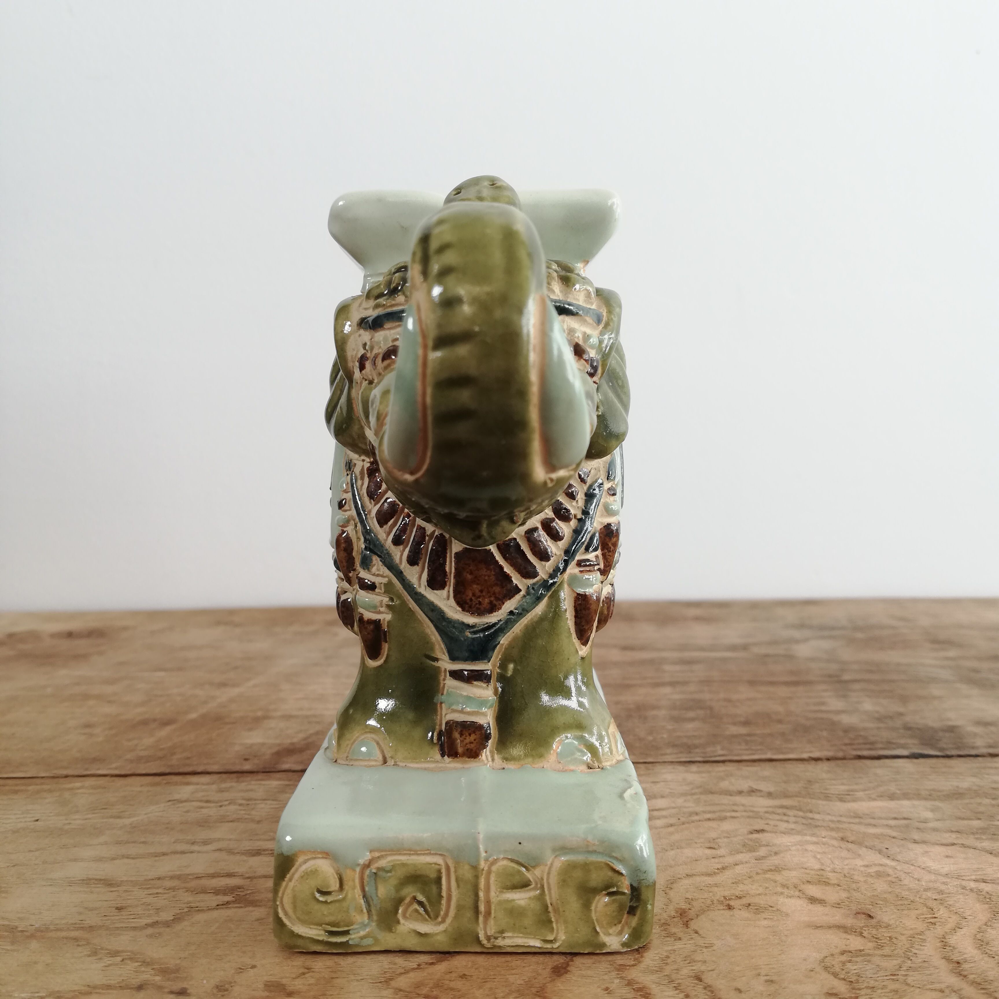 Ceramic elephant, green