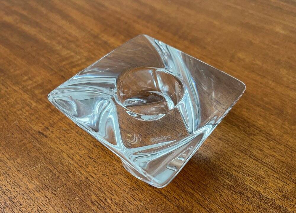 Crystal candlestick from the Tornado vintage series by Jan Johanssen for Orrefors, Sweden.