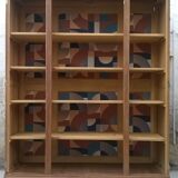 3-door oak bookcase