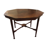Octagonal marqued wood table